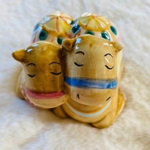 Lefton Coin Bank Double Camel Loving Couple 4 X 3.25 inches 2003